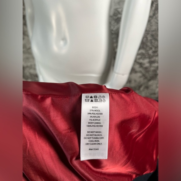 Navy Double-Breasted Wool-Blend Coat - Picture 10 of 10